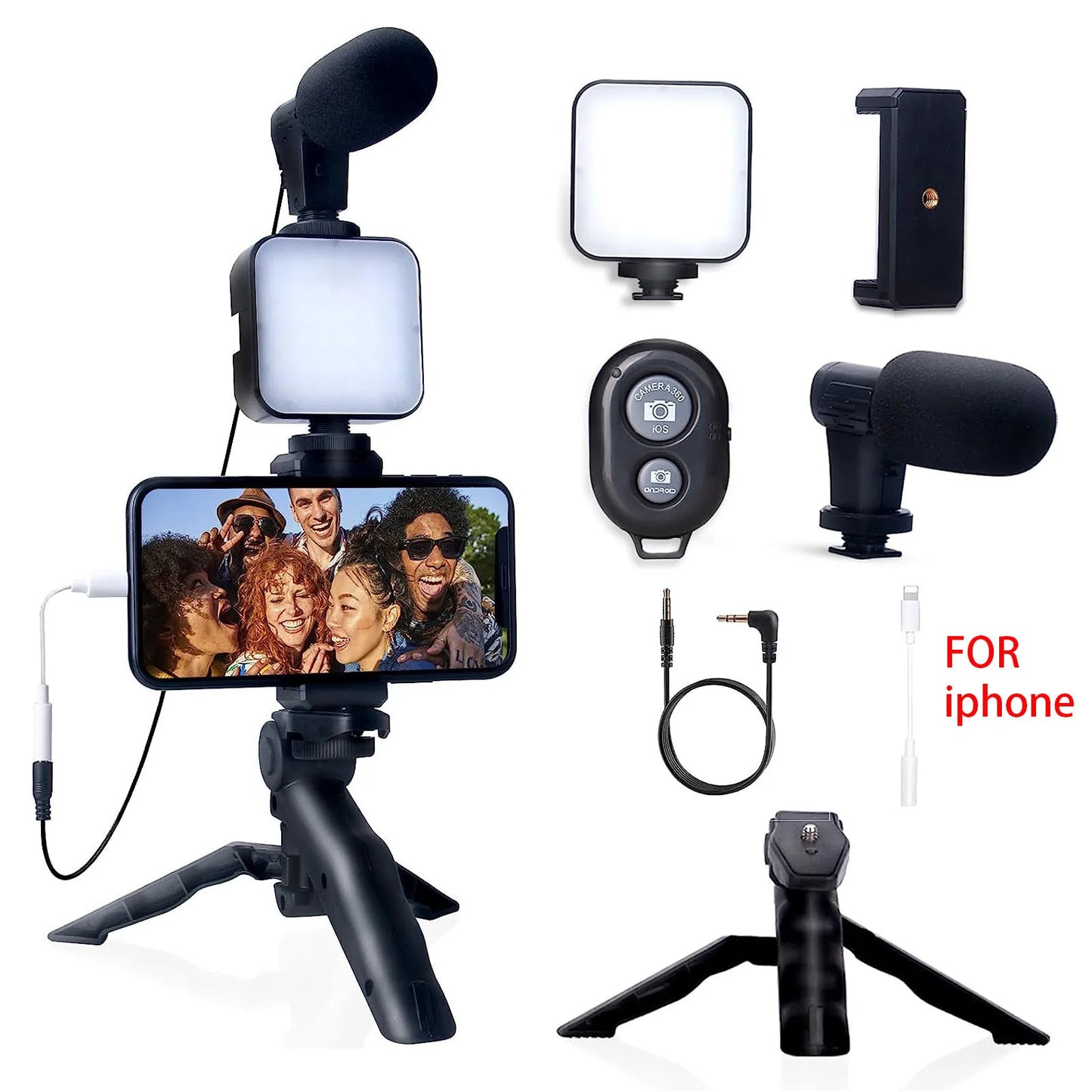 Smartphone Vlogging Kit for iPhone Tripod