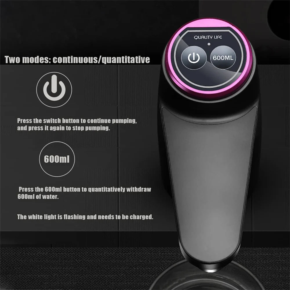 Portable 5 Gallon Water Dispenser Universal Water Dispenser for 2.5 3 and 5 Gallon Bottles USB Charging Water Bottle Pump